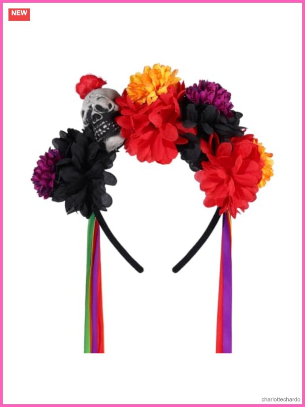 Day of the Dead Flower Headband Sugar Skull Floral Headpiece for Women